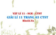 Giải Vật lí 11 trang 63 Chân trời Sáng tạo